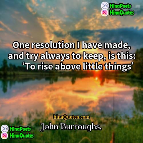 John Burroughs Quotes | One resolution I have made, and try